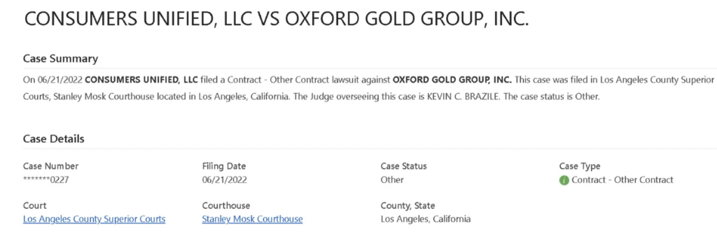 Oxford Gold Group lawsuit 1
