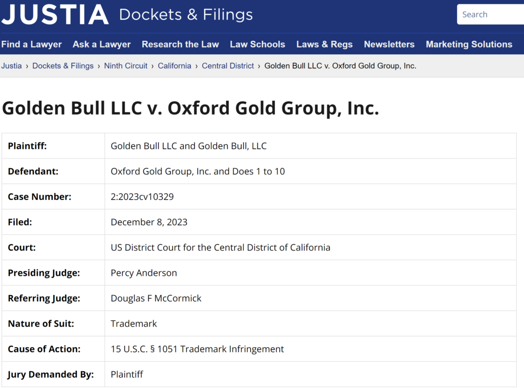 Oxford Gold Group lawsuit 2